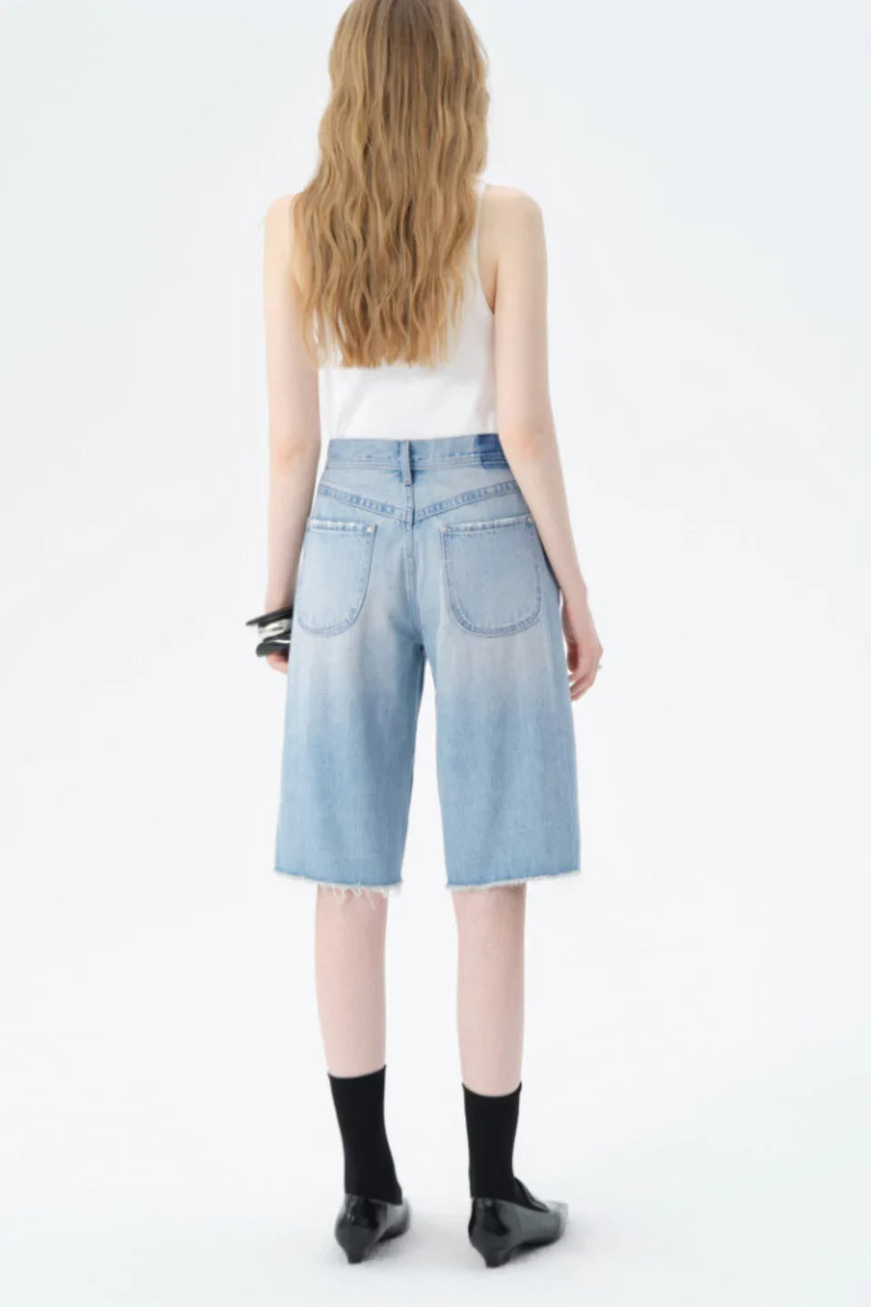 Koriora | Jean Large Bermuda  Femme Denim — Coupe Ample Taille Haute & Style Casual Moderne
