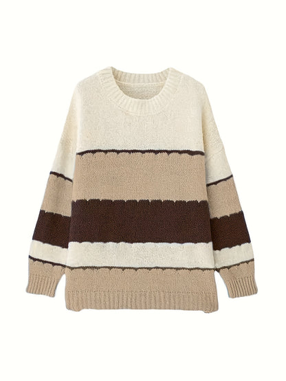 Pull Femme Rayé Multicolore en Maille Douce