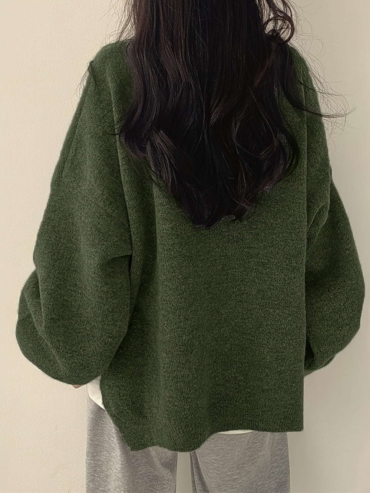 Pull Femme Oversize à Col Rond Maille Ample & Manches Longues