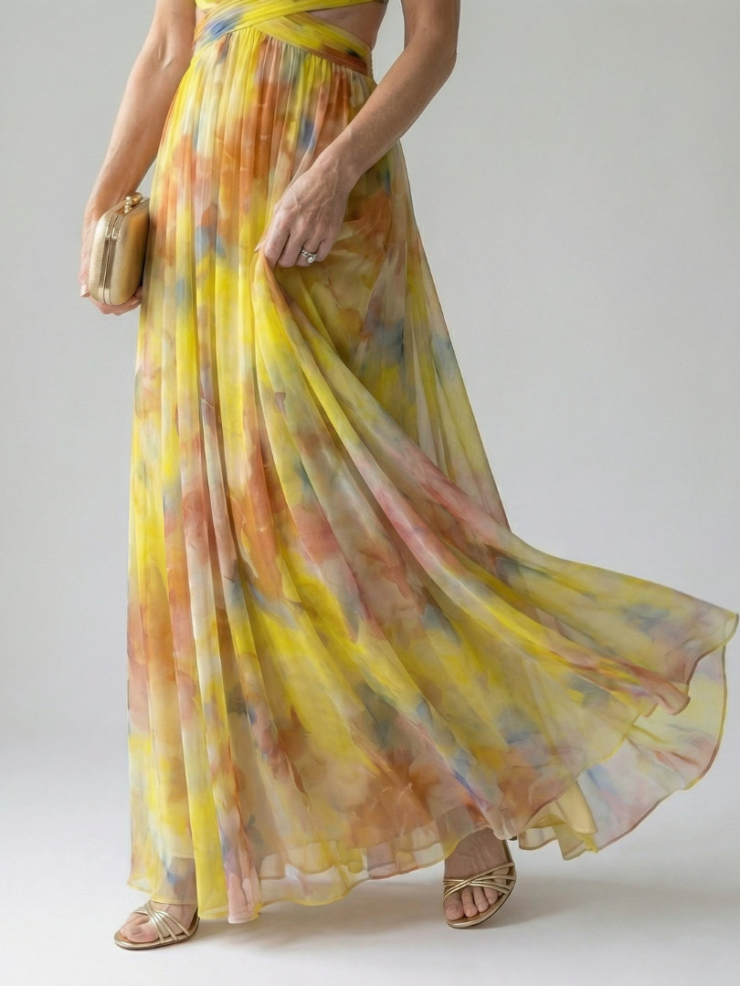Koriora | Robe Maxi Fluide Cache-Cœur — Légère & Élégante