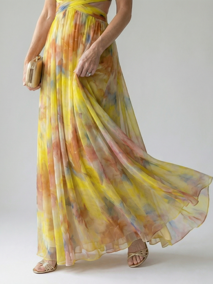Koriora | Robe Maxi Fluide Cache-Cœur — Légère & Élégante
