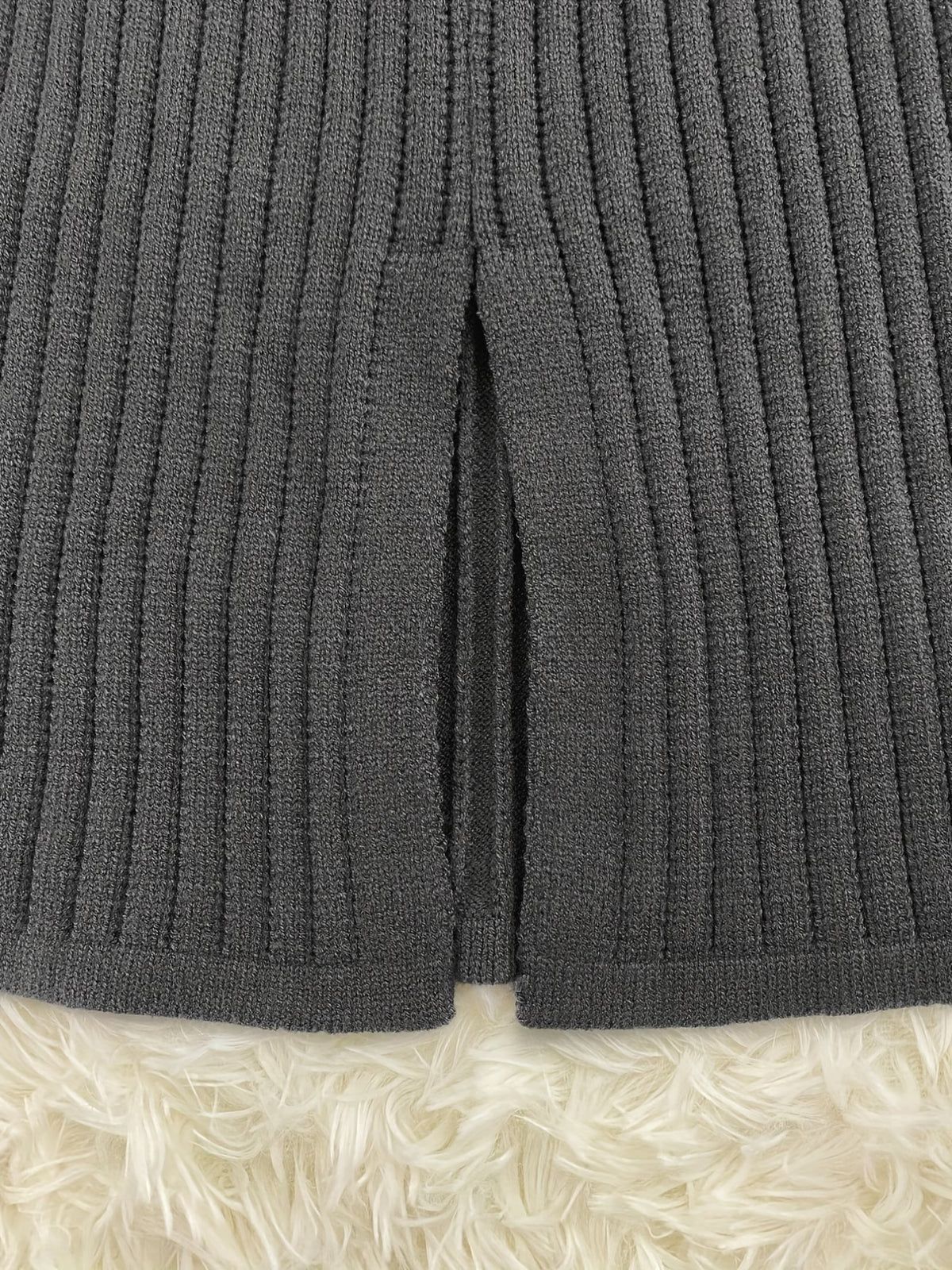 Léonie Women's Ribbed Knit High-Neck Jumper & Midi Skirt Set