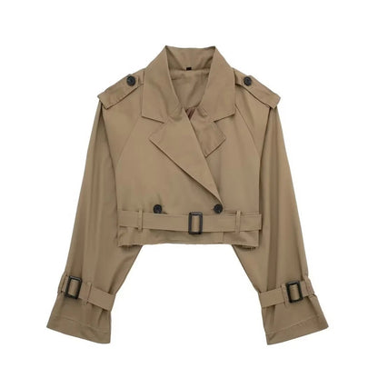Koriora | Trench Court City Chic — Veste Trench Femme Élégante & Mi-Saison Tendance