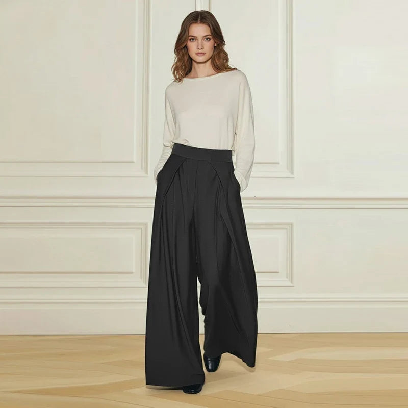 Koriora | Pantalon Palazzo Valenya — Pantalon Taille Haute Femme Élégant Wide Leg Chic