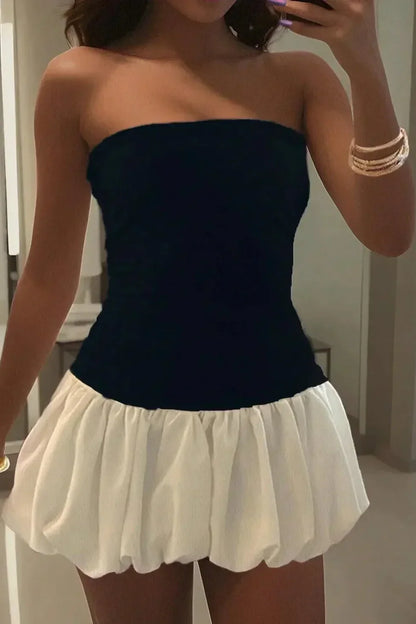 Danielle - Robe mini à ourlet bouffant
