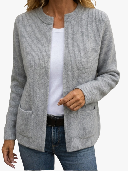 Women's Relaxed Zip-Up Knitted Gilet with Pockets