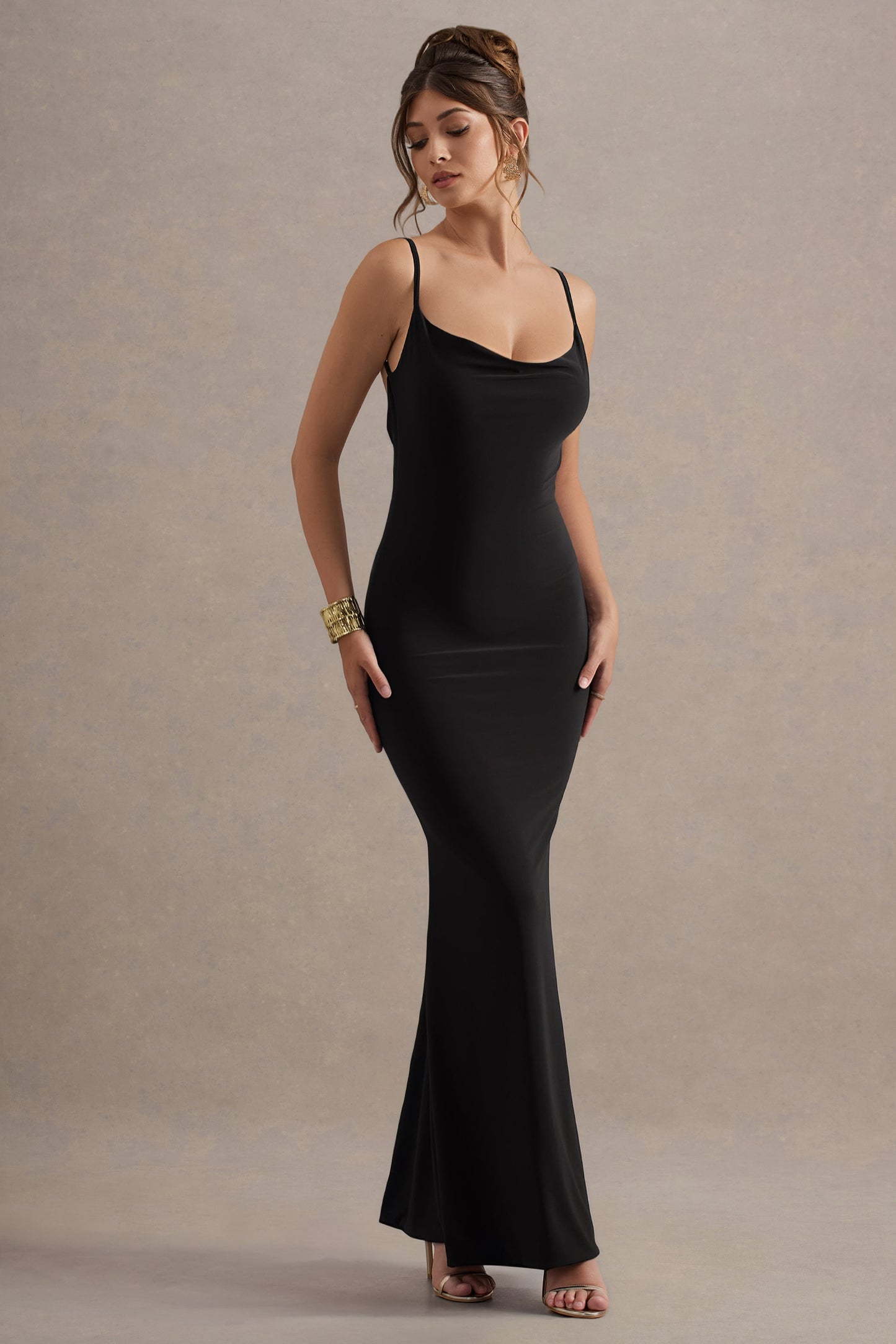 Koriora | Robe Maxi Stretch Stela — Dos Nu Dentelle & Drapé Élégant