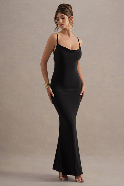 Koriora | Robe Maxi Stretch Stela — Dos Nu Dentelle & Drapé Élégant