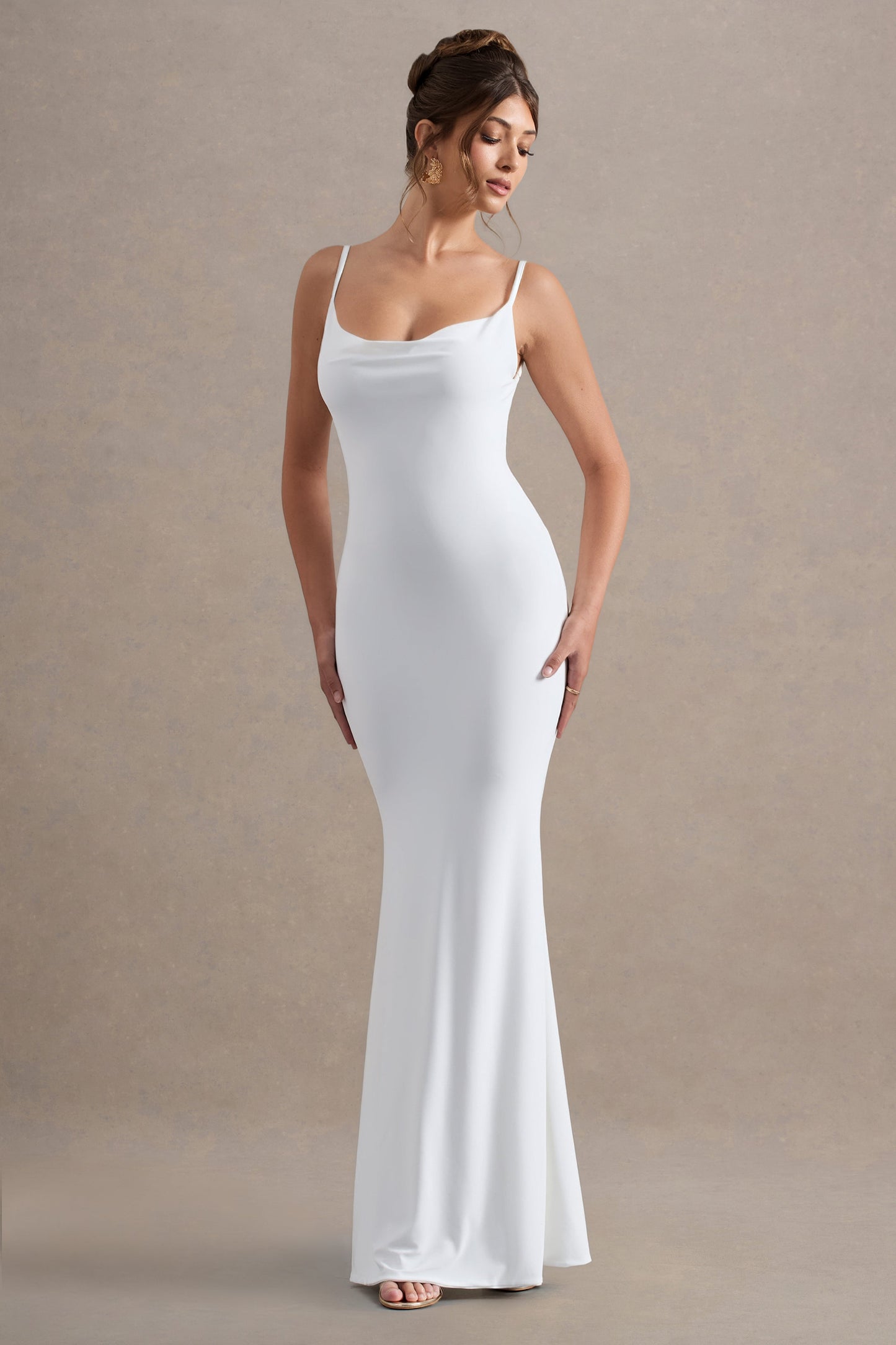 Koriora | Robe Maxi Stretch Stela — Dos Nu Dentelle & Drapé Élégant