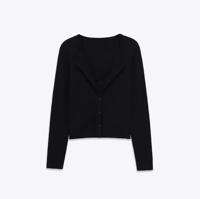 Koriora Cardigan Maille Fine avec Caraco Intégré – Gilet Femme Élégant