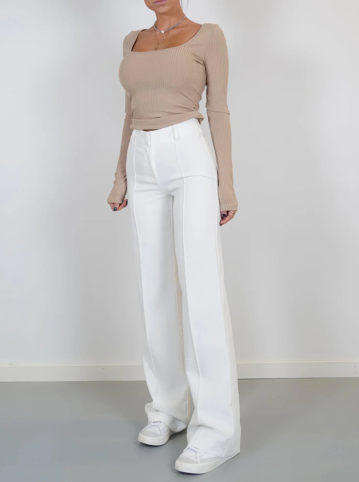 Koriora | Pantalon Large Luna — Pantalon Taille Haute Femme Wide Leg Élégant & Chic