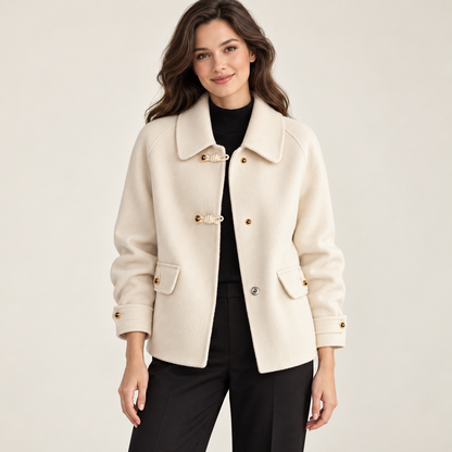 Women's Peter Pan Collar Blazer with Gold-Tone Details