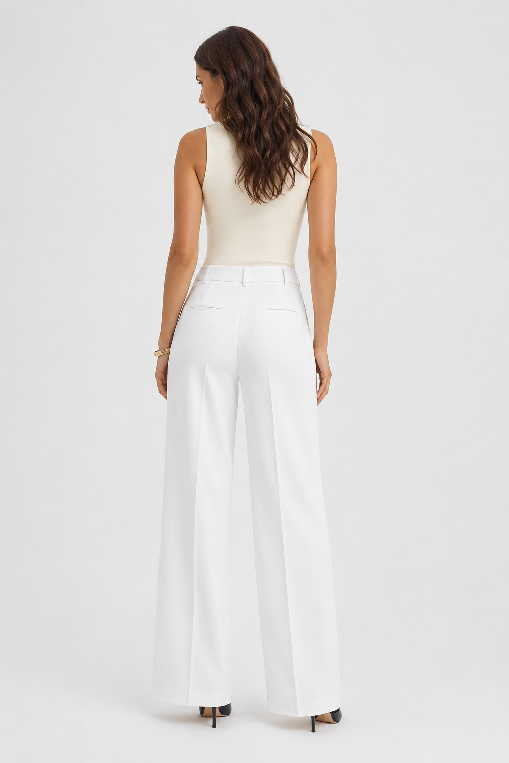 Koriora | Pantalon Tailleur Léa — Pantalon Taille Haute Femme Wide Leg Élégant & Chic