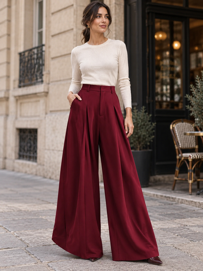 Women's High Waisted Extra Wide Leg Palazzo Trousers