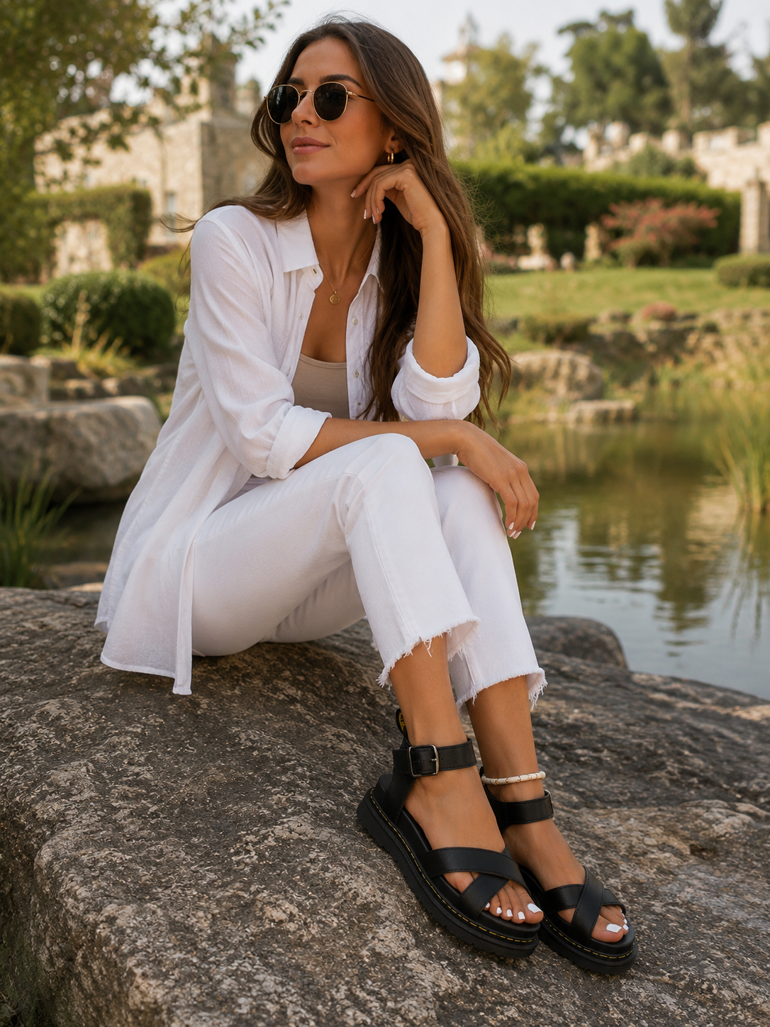 Koriora | Sandales Compensées Bride Cheville Roxane — Stabilité Élégante & Allure Estivale