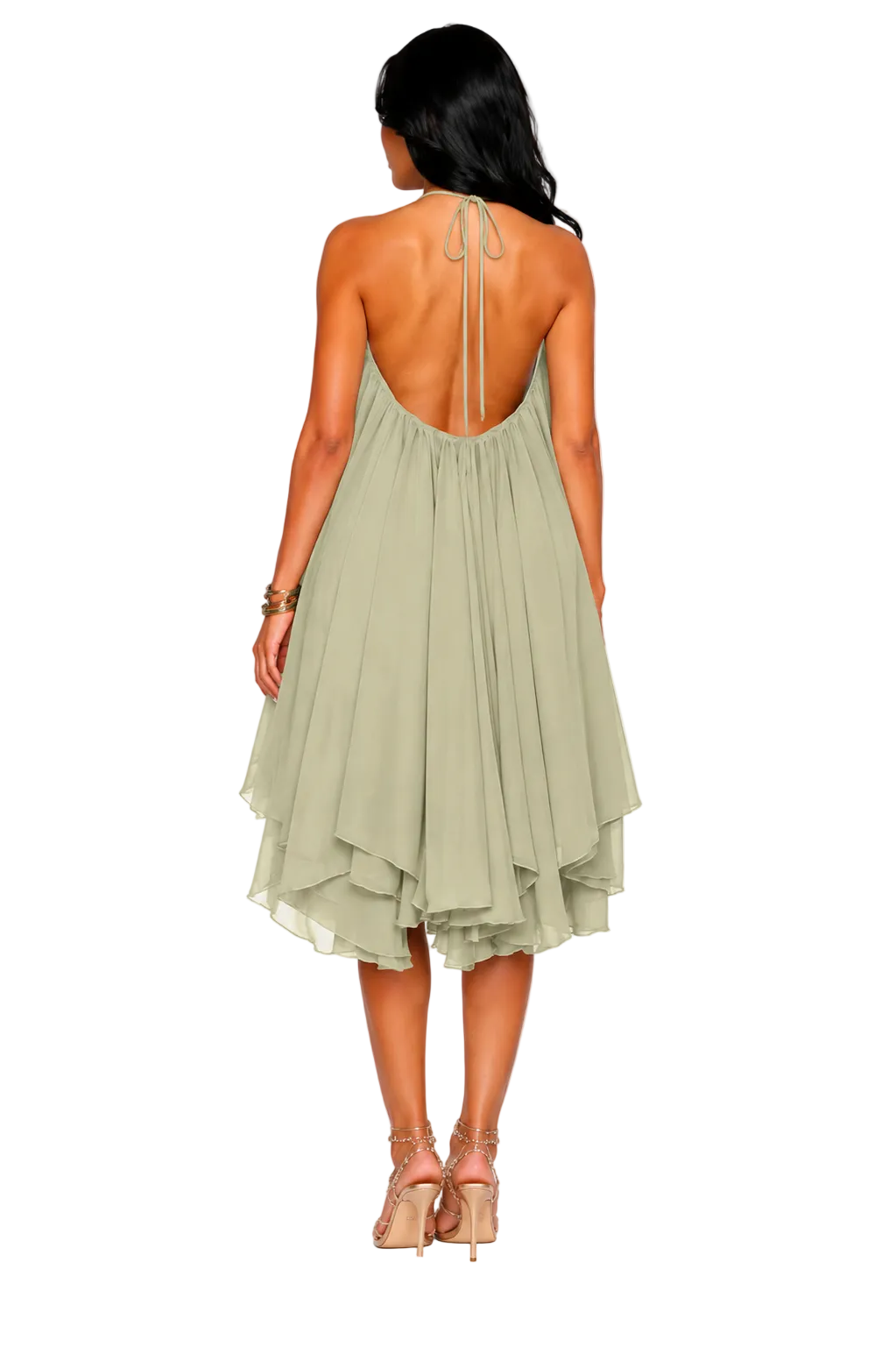 Koriora | Robe Femme Fluide à Bretelles et Ourlet Asymétrique