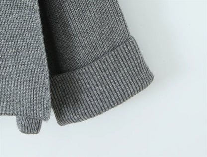 Oversized Scarf-Neck Knitted Jumper – Cosy Autumn-Winter Comfort, Multicolour