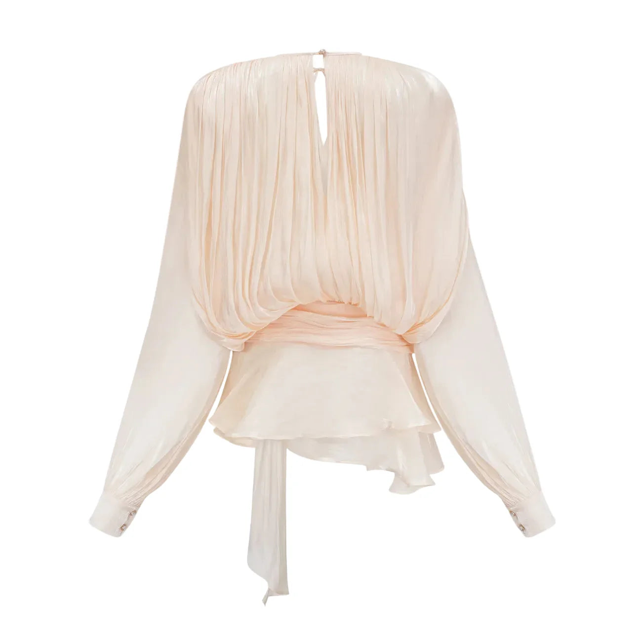 Koriora Robe Mini Bohème Ivoire à Manches Bouffantes – Robe Fluide Élégante Femme