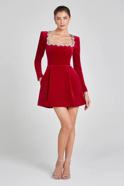 Koriora | Robe mini en velours Valentina