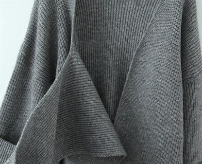 Oversized Scarf-Neck Knitted Jumper – Cosy Autumn-Winter Comfort, Multicolour