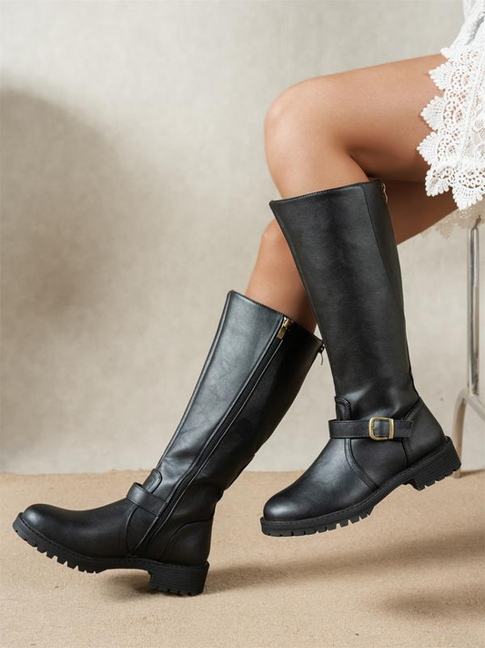 Bottes Femme Confort à Bout Large – Semelle Rembourrée & Amortissante