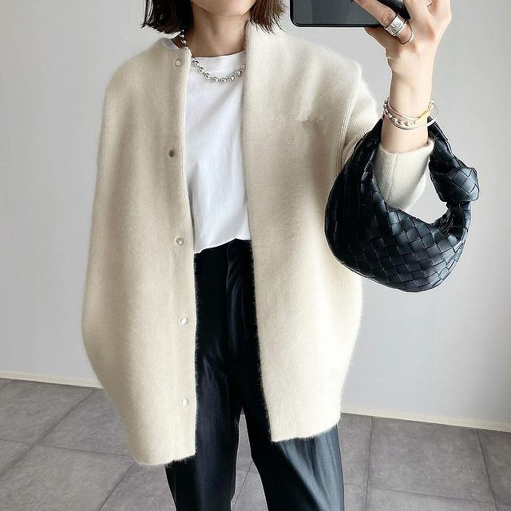 Koriora | Women's Long Button-Through Soft-Knit Cardigan — Loose Fit and Relaxed Elegance