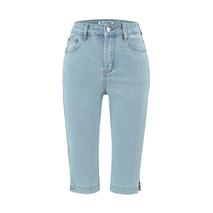 Koriora Élodie Capri Jeans – Jean Capri Taille Haute Stretch pour Femme