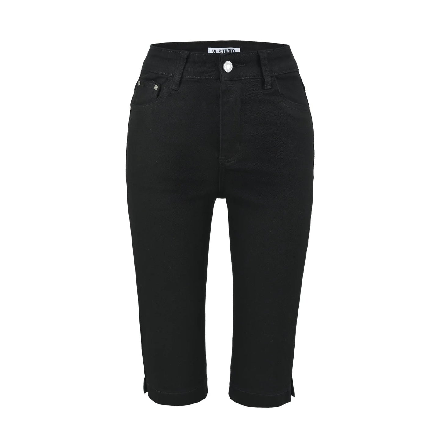 Koriora Élodie Capri Jeans – Jean Capri Taille Haute Stretch pour Femme
