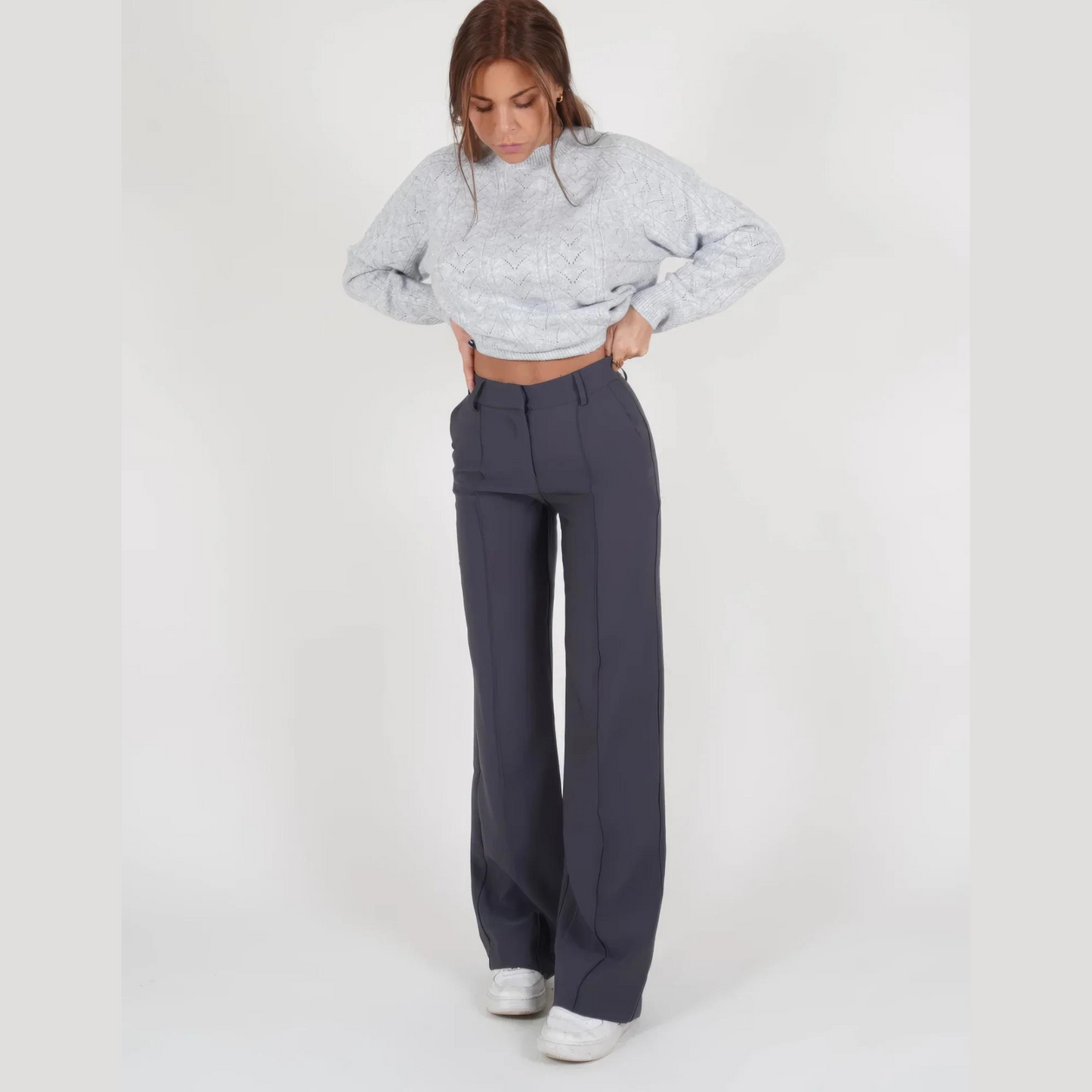 Koriora | Pantalon Large Luna — Pantalon Taille Haute Femme Wide Leg Élégant & Chic