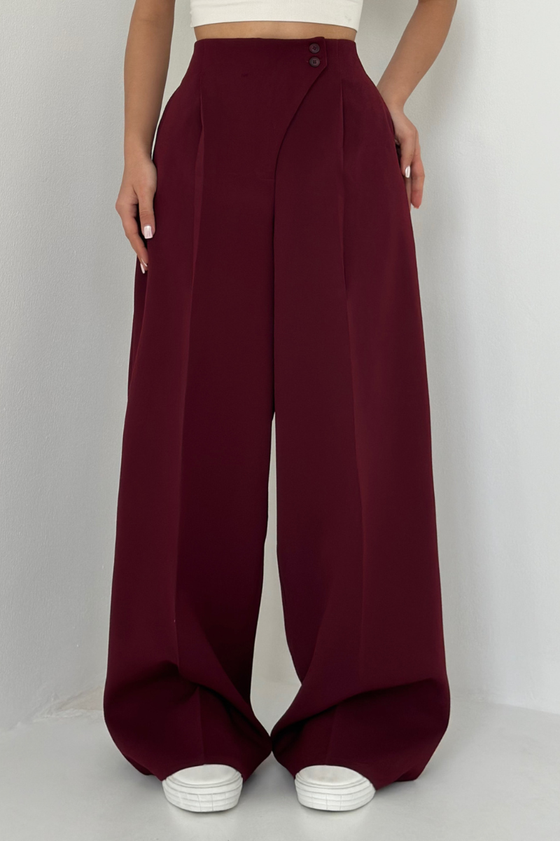 Koriora | Pantalon Large Taille Haute Alviera — Pantalon Élégant Femme Wide Leg Chic