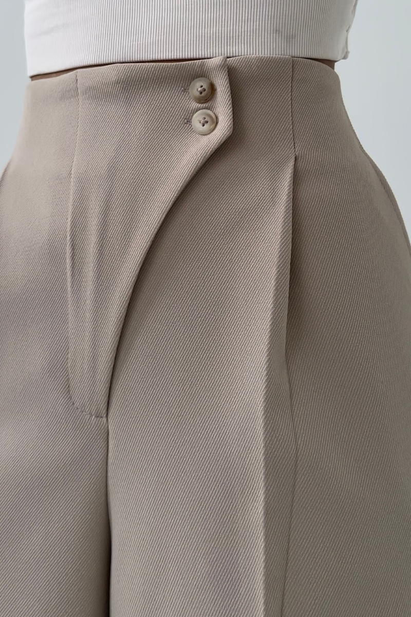 Koriora | Pantalon Large Taille Haute Alviera — Pantalon Élégant Femme Wide Leg Chic