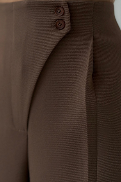 Koriora | Pantalon Large Taille Haute Alviera — Pantalon Élégant Femme Wide Leg Chic