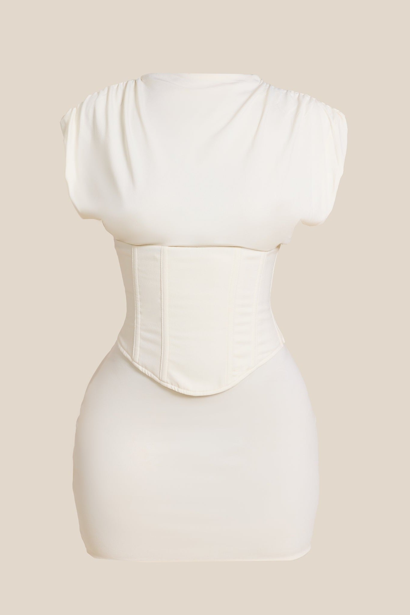 Koriora | Robe Mini Corset Anna — Col Haut Élégant & Dos Lacé