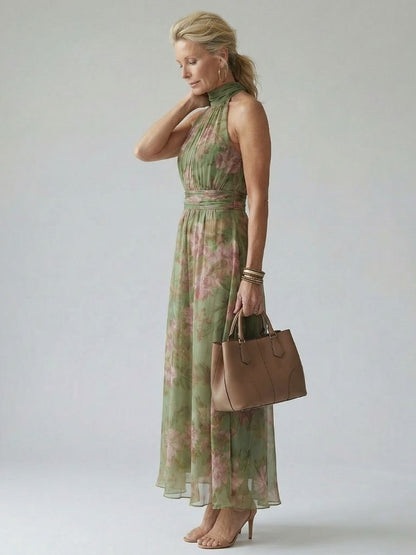 Koriora | Robe Midi Halter Florale — Légère & Confortable