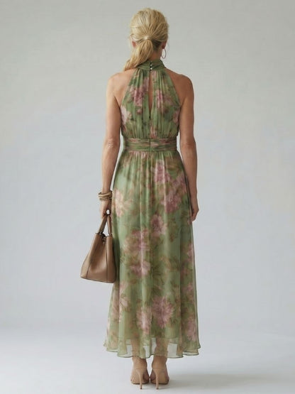 Koriora | Robe Midi Halter Florale — Légère & Confortable