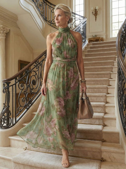 Koriora | Robe Midi Halter Florale — Légère & Confortable