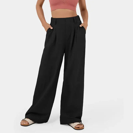 Koriora | Pantalon Large Faye — Pantalon Taille Haute Femme Wide Leg Confort Élégant
