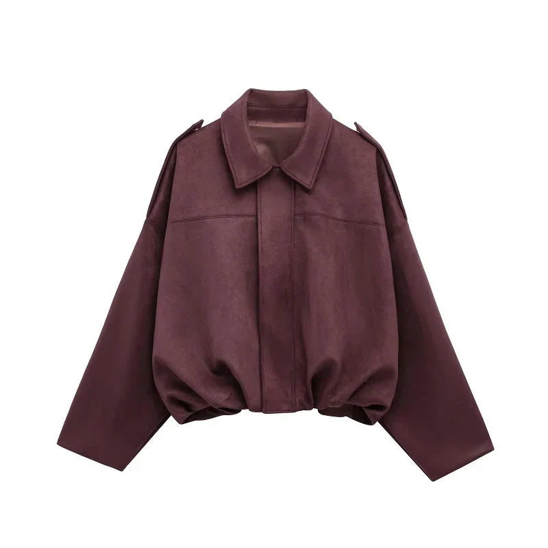 Koriora | Veste Mila — Veste Femme Effet Daim Élégante & Coupe Oversize