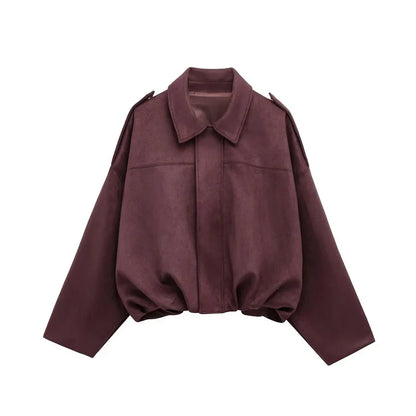 Koriora | Veste Mila — Veste Femme Effet Daim Élégante & Coupe Oversize