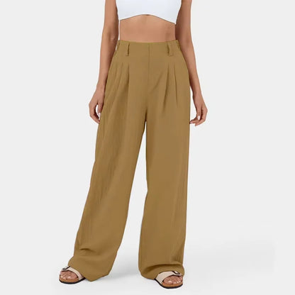 Koriora | Pantalon Large Faye — Pantalon Taille Haute Femme Wide Leg Confort Élégant