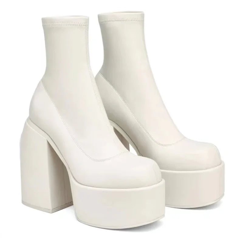 Bottines Femme à Talon Haut & Plateforme – Style Stretch