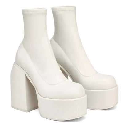 Bottines Femme à Talon Haut & Plateforme – Style Stretch