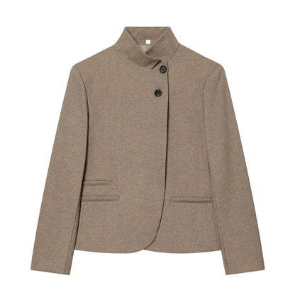 Veste Femme Courte à Col Montant – Blazer Chic Mi-Saison
