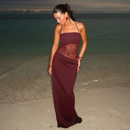 Koriora | Robe Maxi Bandeau Dentelle Isabeau — Taille Transparente