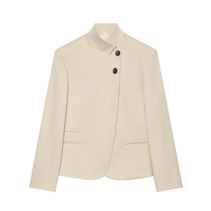 Veste Femme Courte à Col Montant – Blazer Chic Mi-Saison
