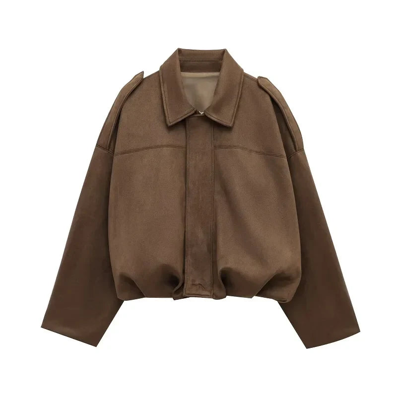 Koriora | Veste Mila — Veste Femme Effet Daim Élégante & Coupe Oversize
