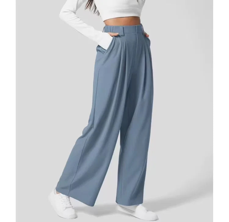 Koriora | Pantalon Large Faye — Pantalon Taille Haute Femme Wide Leg Confort Élégant