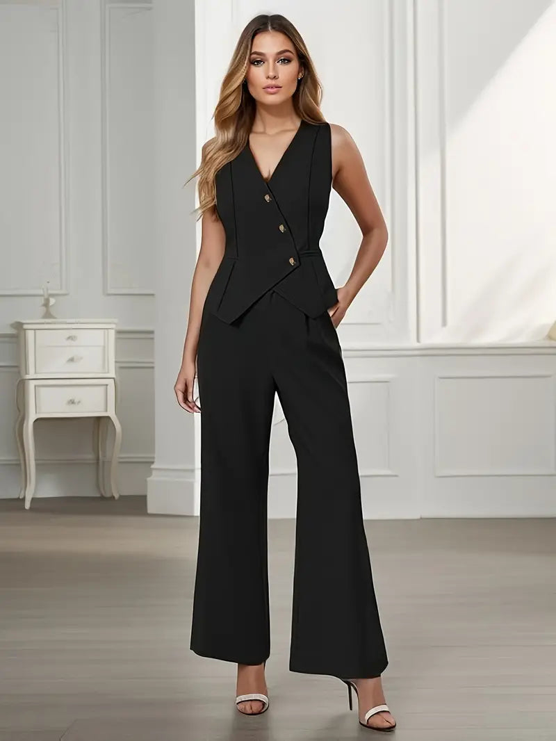 Koriora | Ensemble Tailleur Victoire — Veste Structurée & Pantalon Équilibré Élégance Classique