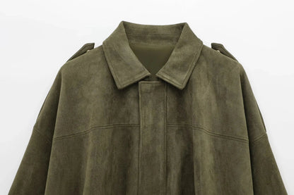 Koriora | Veste Mila — Veste Femme Effet Daim Élégante & Coupe Oversize