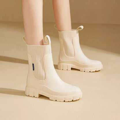 Bottines Femme  Style Chelsea – Semelle Chunky Antidérapante & Tige Élastique